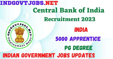 Central Bank Of India Recruitment Apprentice Apply Online