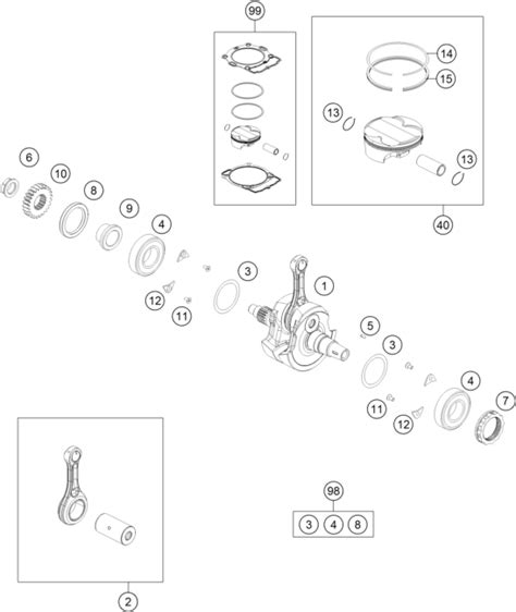 Ktm Fiche Finder Crankshaft Piston Spare Parts For The Ktm 350 Sx F 2022 Eu