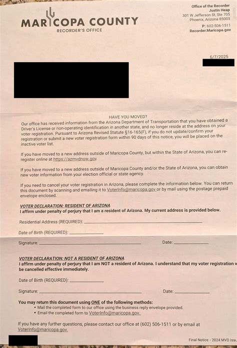 Maricopa County Recorder’s Office mails incorrect letters to 83,000 voters
