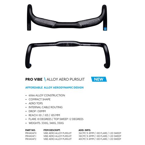 Shimano Pro Vibe Aero Alloy Pursuit Handlebar Prha S Hcycle Mtb