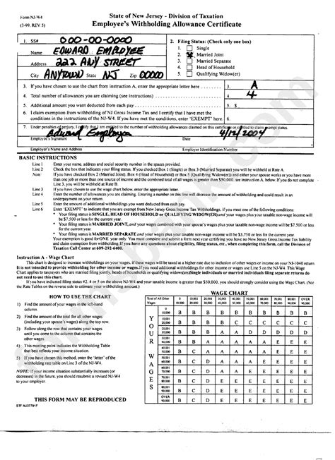 New Jersey Employee Withholding Form 2023 NewEmployeeForms