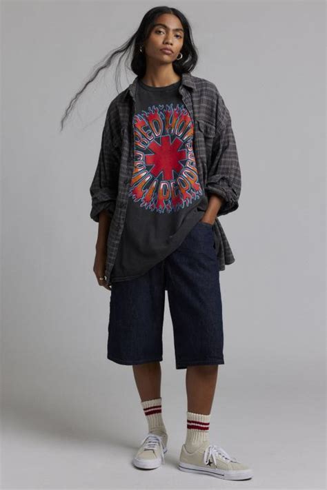 Red Hot Chili Peppers Flaming Graphic T Shirt Dress Urban Outfitters Australia Clothing