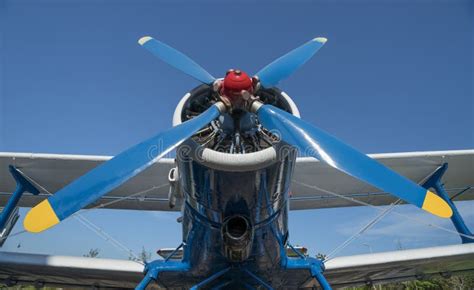 Airplane Propeller View Stock Image Image Of Blue Engine 93151353