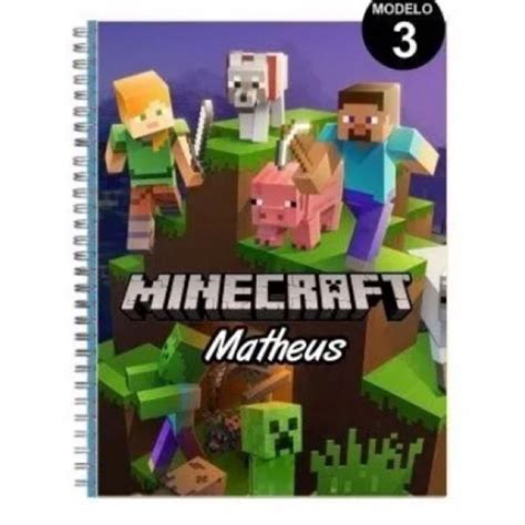 Capa De Caderno Minecraft - Adesivo Para Capa de Caderno Escolar Personalizado Minecraft | Shopee ...