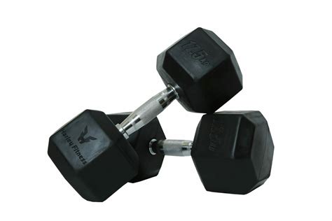 Harley Fitness Premium Rubber Coated Bouncing Hex Dumbbells 17 5 Kg Pair Jomla Ae