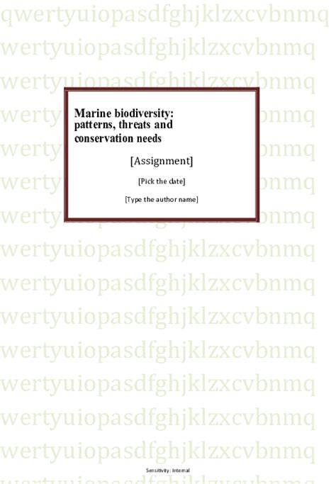 (DOC) - marine biodiversity patterns, threats and new | Rifaque Ahmed - Academia.edu