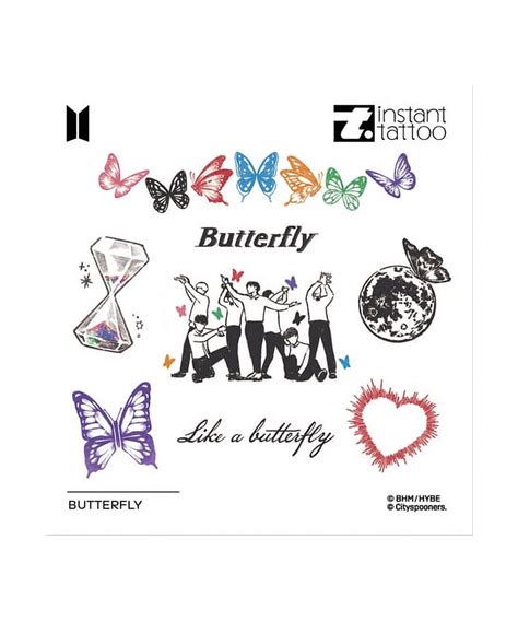 BTS (instant tattoo) Butterfly Tattoo (Official Merchandise) - Walmart.com