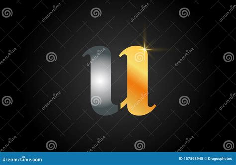 U Gold Alphabet Letter Logo Design Suitable For A Company Stock Vector