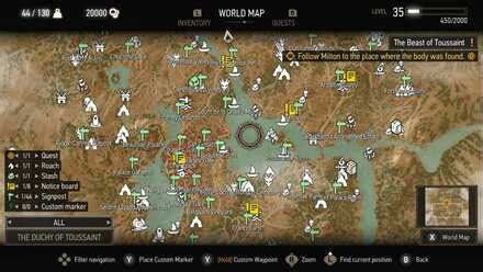 Witcher Toussaint Map