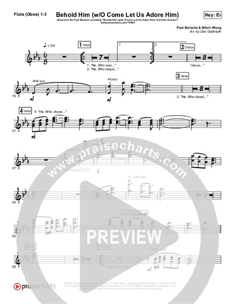 Behold Him With O Come Let Us Adore Him Flute Oboe Sheet Music Pdf