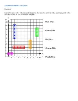 Coordinates Battleship - Solo Edition by The Classroom Emporium | TPT