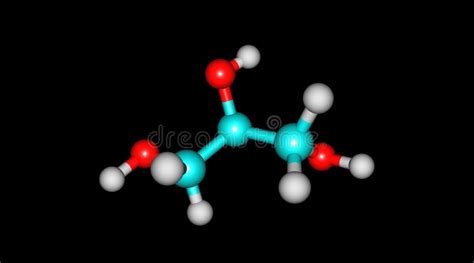 Molécula De La Glicerina Del Glicerol Fórmula Química Y M Estructurales Ilustración Del Vector