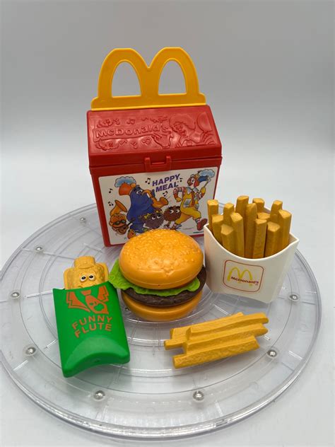 Vintage Fisher Price Happy Meal With Burger, Fries, Apple Pie Whistle and Happy Meal Bix. - Etsy