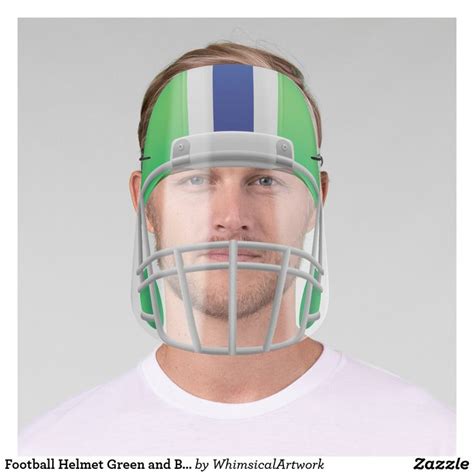 Football Helmet Green and Blue Face Shield | Football helmets, Face shield, Purple helmet