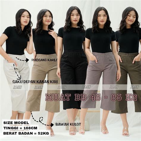 Jual CELANA WANITA 7 8 KULOT PANTS KATUN TWILL STRECH PREMIUM TEBAL