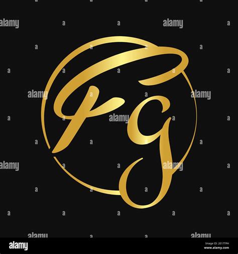 Initial FG Script Letter Type Logo Design With Modern Typography Vector ...