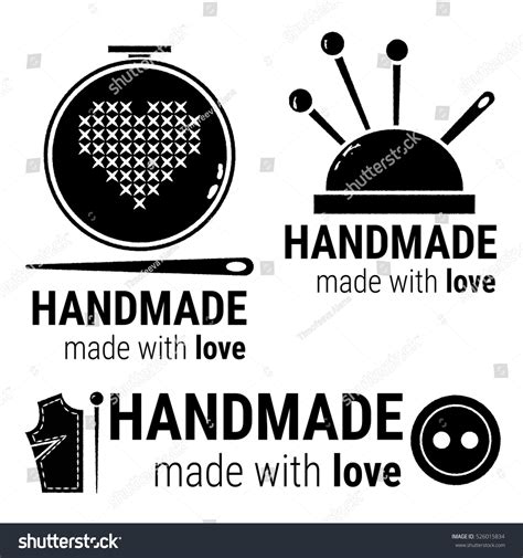 Handmade Logo Vintage Vector Set Set Stock Vector (Royalty Free) 526015834 | Shutterstock