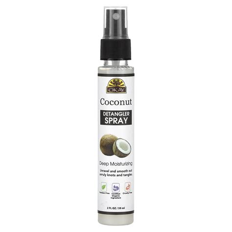 Okay Pure Naturals Coconut Detangler Spray 2 Fl Oz 59 Ml