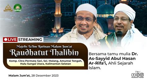 Live Majelis Maulid Al Habsyi Rutinan Malam Jum At Pimpinan Kh