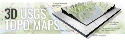 USGS 3D Topographical Raised Relief Maps