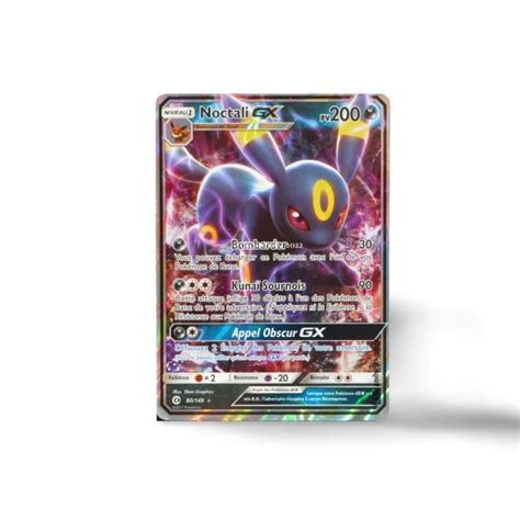 Carte Pok Mon Noctali Gx Pv Soleil Lune Neuf Fr