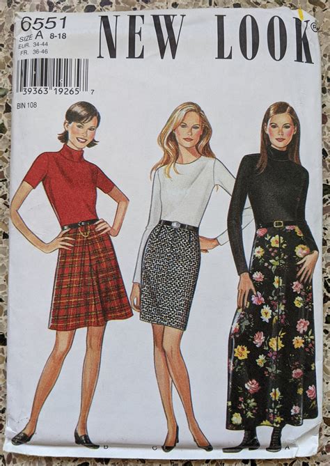 New Look Uncut Sewing Pattern Vintage Dress Pencil Etsy