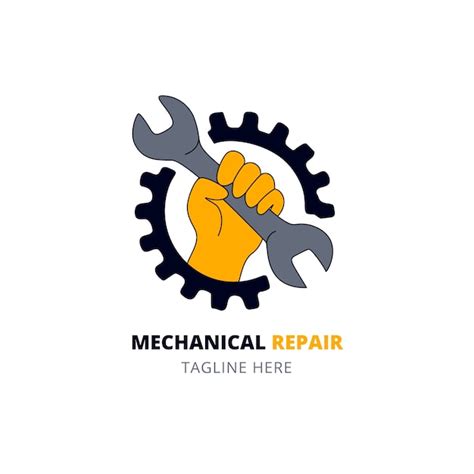 Modelo de design de logotipo de reparo mecânico Vetor Grátis