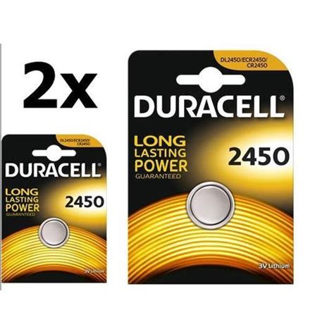 2 Stuks Duracell CR2450 3v Lithium Knoopcelbatterij Blokker