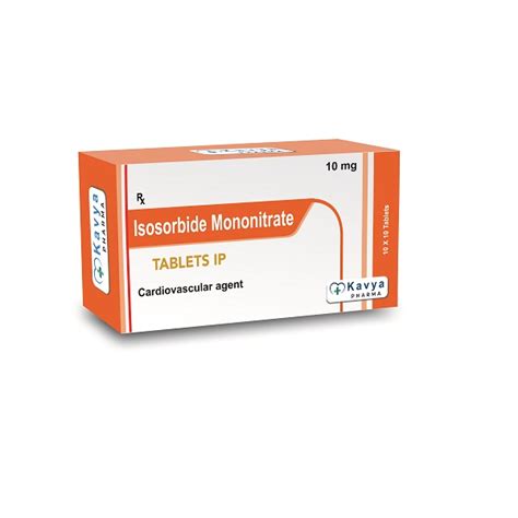 Isosorbide Mononitrate 10 Mg Tablet Manufacturer Kavya Pharma