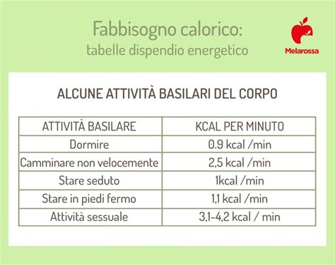 Fabbisogno calorico che cos è come calcolarlo tabelle