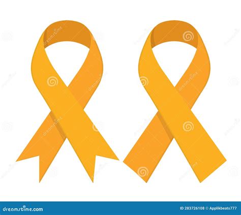 Gold Ribbon - Childhood Cancer Vector Illustration Concept Image Icon ...