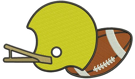 Football Helmet With a Ball Sports Filled Machine Embroidery Design Di ...