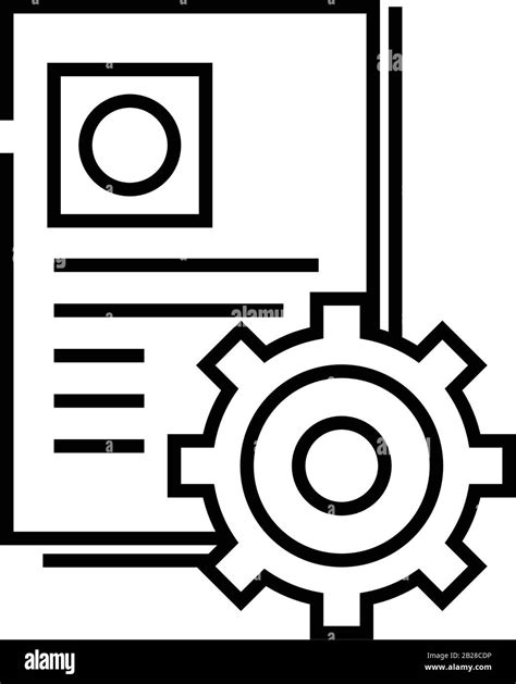 Settings Process Line Icon Concept Sign Outline Vector Illustration Linear Symbol Stock