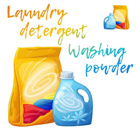 Premium Vector Laundry Detergent And Washing Powder Cartoon Vector