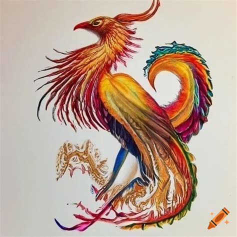 Detailed Colored Pencil Drawing Of A Phoenix On Craiyon