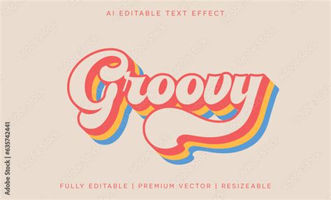 groovy editable typography, groovy retro text effect, groovy bubbly ...