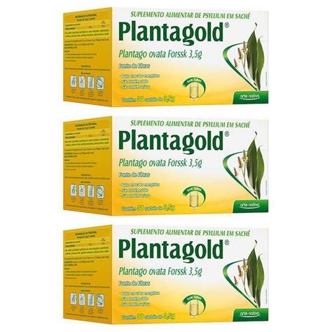 X Planta Gold Psyllium Plantago Ovata Rico Em Fibras Sem Sabor