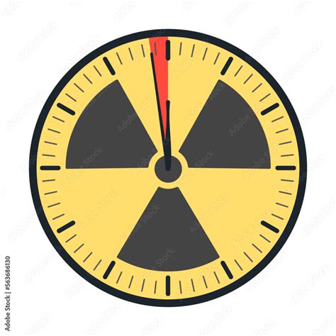 Doomsday alarm poster with radiation symbol. Doomsday clock. Symbol of ...