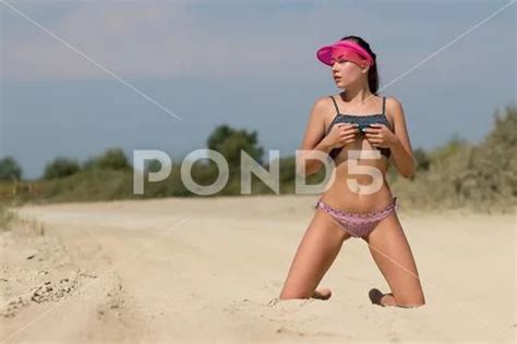 Sexy Woman With Naked Breast On Beach Premium Photo 141026894