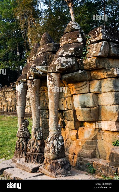 Terrace Of The Elephants In The Angkor Thom Complex A Part Of The