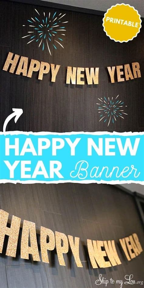 Printable Happy New Year Banner | Skip To My Lou | Happy new year banner, New year banner, Happy ...