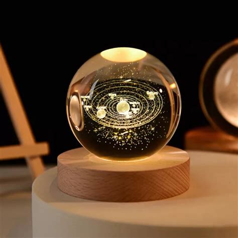 Usb D Moon Planet Globe Galaxy Night Light Led Crystal Ball Table Lamp