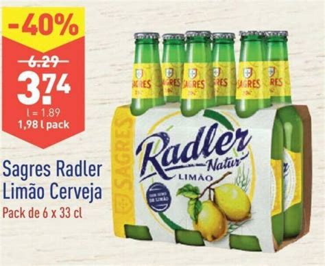 Promoção Sagres Radler Limão Cerveja 6x33cl em ALDI