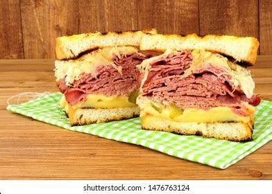 Pastrami Reuben Style Sandwich Sauerkraut Swiss Stock Photo 1476763124 | Shutterstock