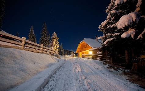 Night Snow Scenes Wallpapers - Wallpaper Cave