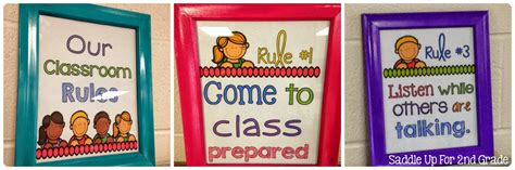 Monday Made It Classroom Rule Poster Frames Freebie Saddle Up For