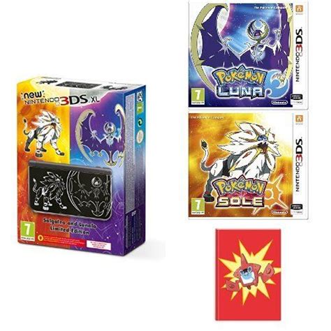 New Nintendo 3DS XL Solgaleo e Lunala Limited Edition Pokémon Luna e