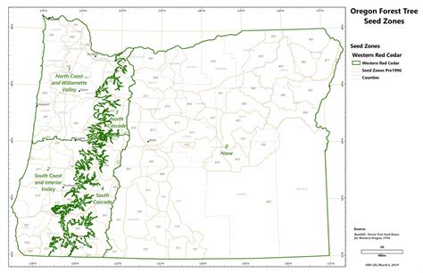 Seed Zone Maps of Oregon – Oregon Forest Management Planning