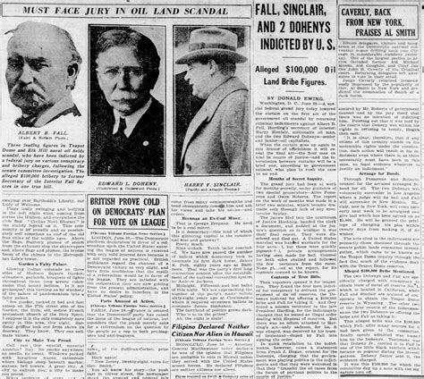 [June 30th, 1924] Teapot Dome scandal: "Fall, Sinclair, and 2 Dohenys