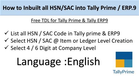 Built All HSN SAC Code In Tally Prime Or ERP9 YouTube